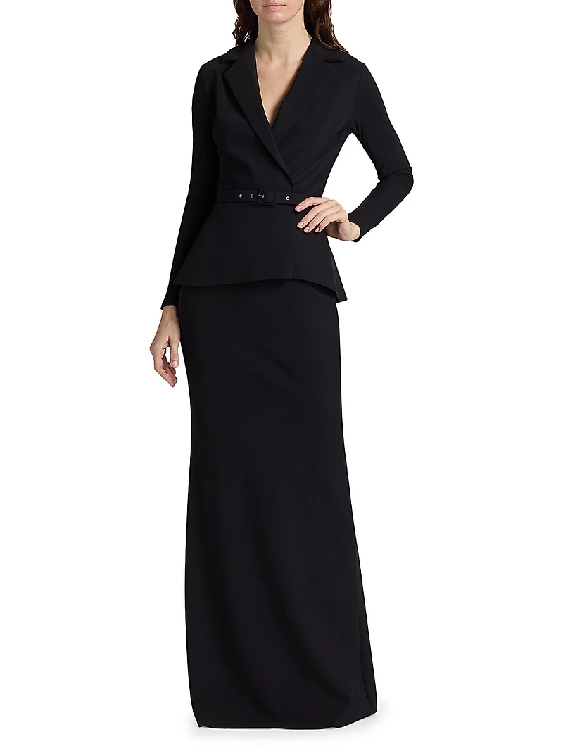Thadira Jersey V-Neck Gown