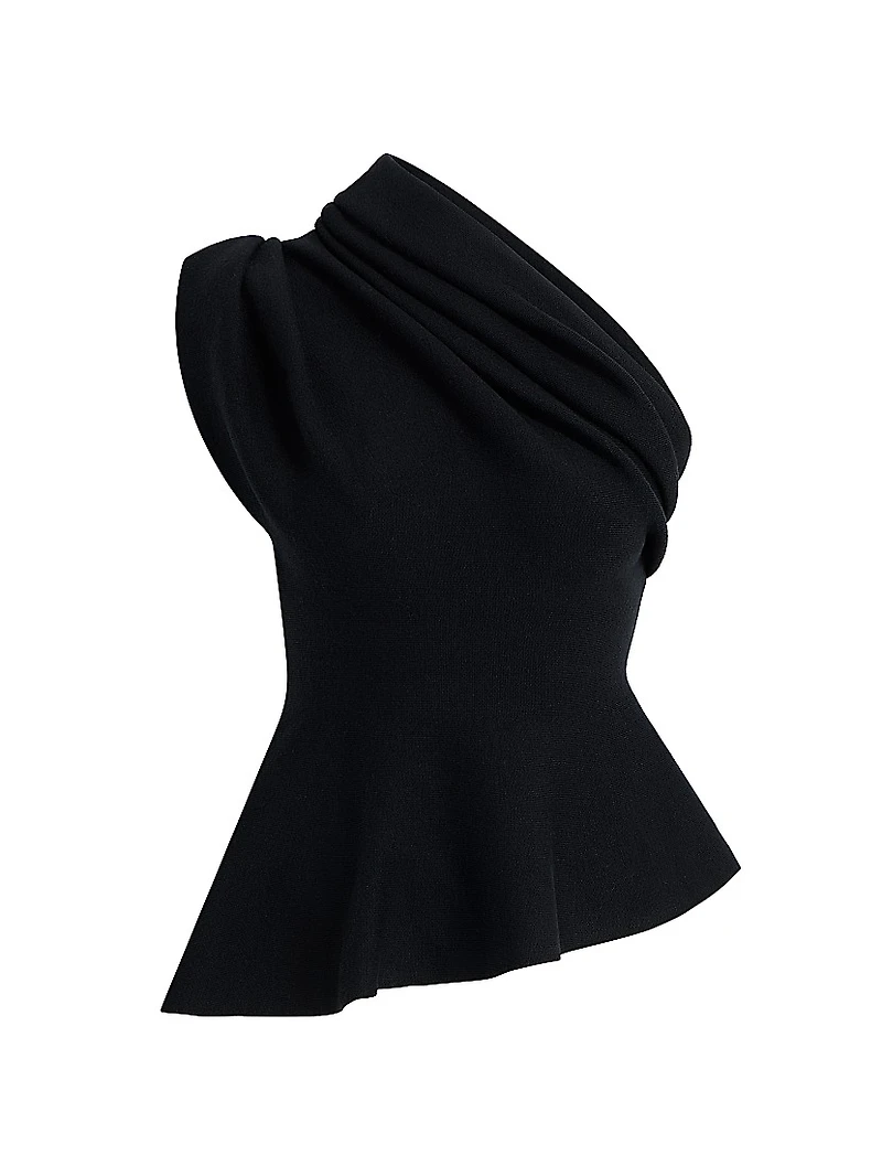 Aimee Wool One-Shoulder Top