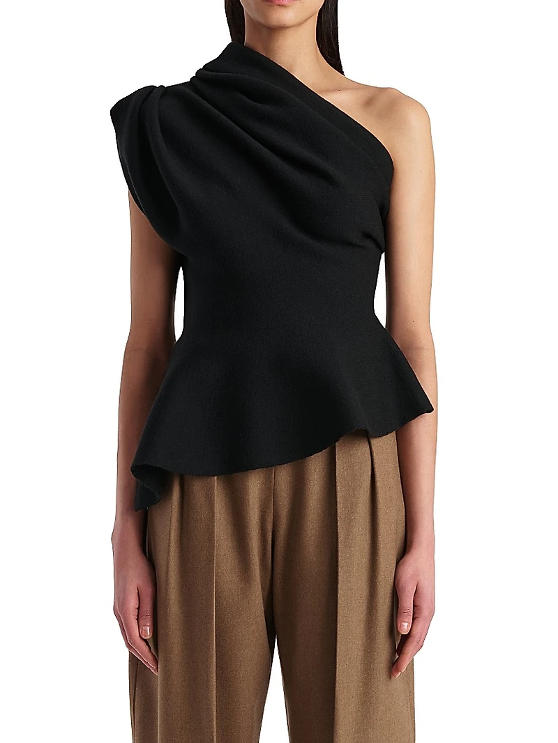 Aimee Wool One-Shoulder Top