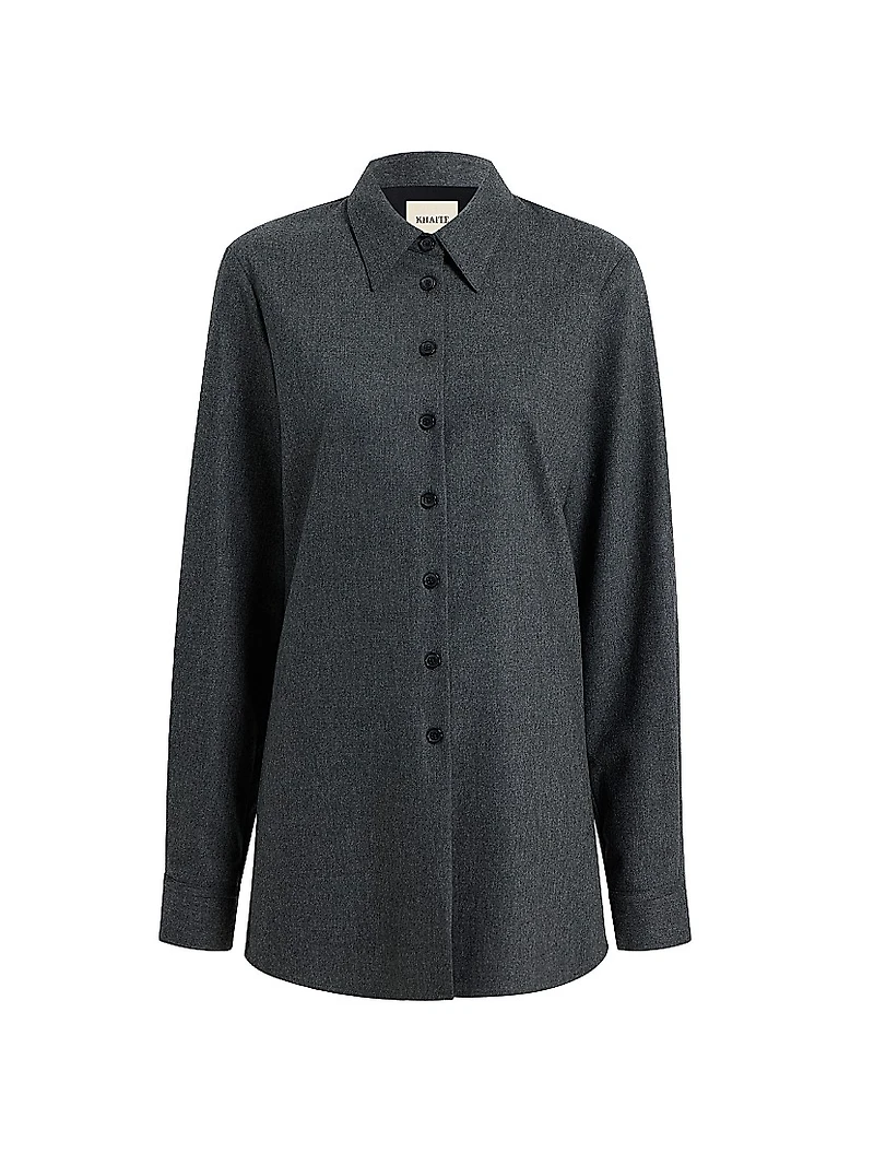Auryn Wool Button-Front Oversized Shirt