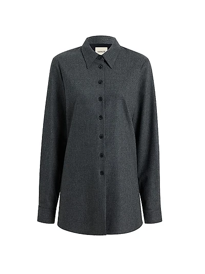 Auryn Wool Button-Front Oversized Shirt