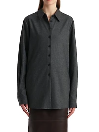 Auryn Wool Button-Front Oversized Shirt