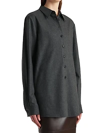Auryn Wool Button-Front Oversized Shirt