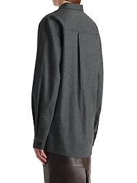 Auryn Wool Button-Front Oversized Shirt
