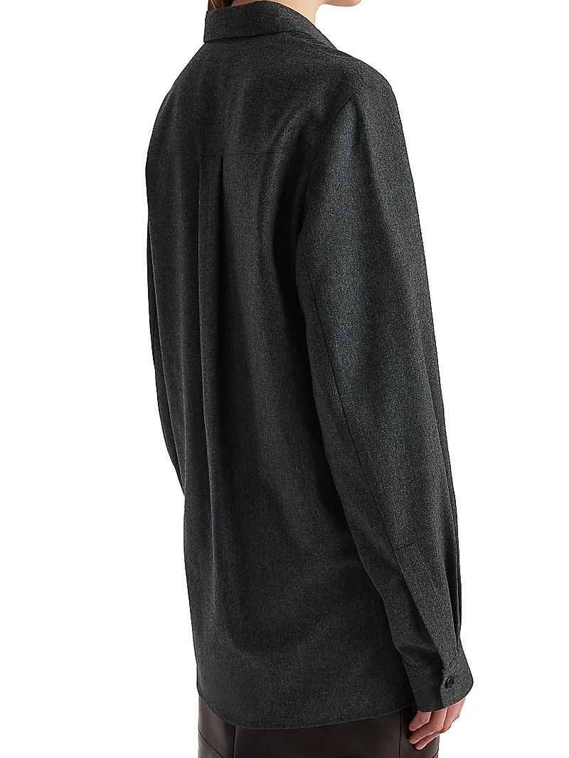 Auryn Wool Button-Front Oversized Shirt