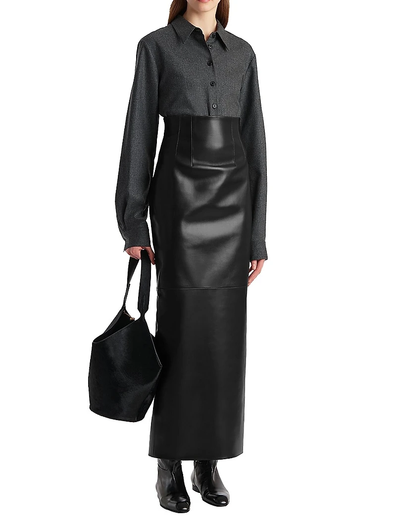 Auryn Wool Button-Front Oversized Shirt