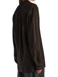 Auryn Satin Button-Front Oversized Shirt