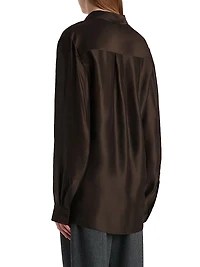 Auryn Satin Button-Front Oversized Shirt