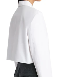 Jasen Cotton Button-Front Crop Shirt