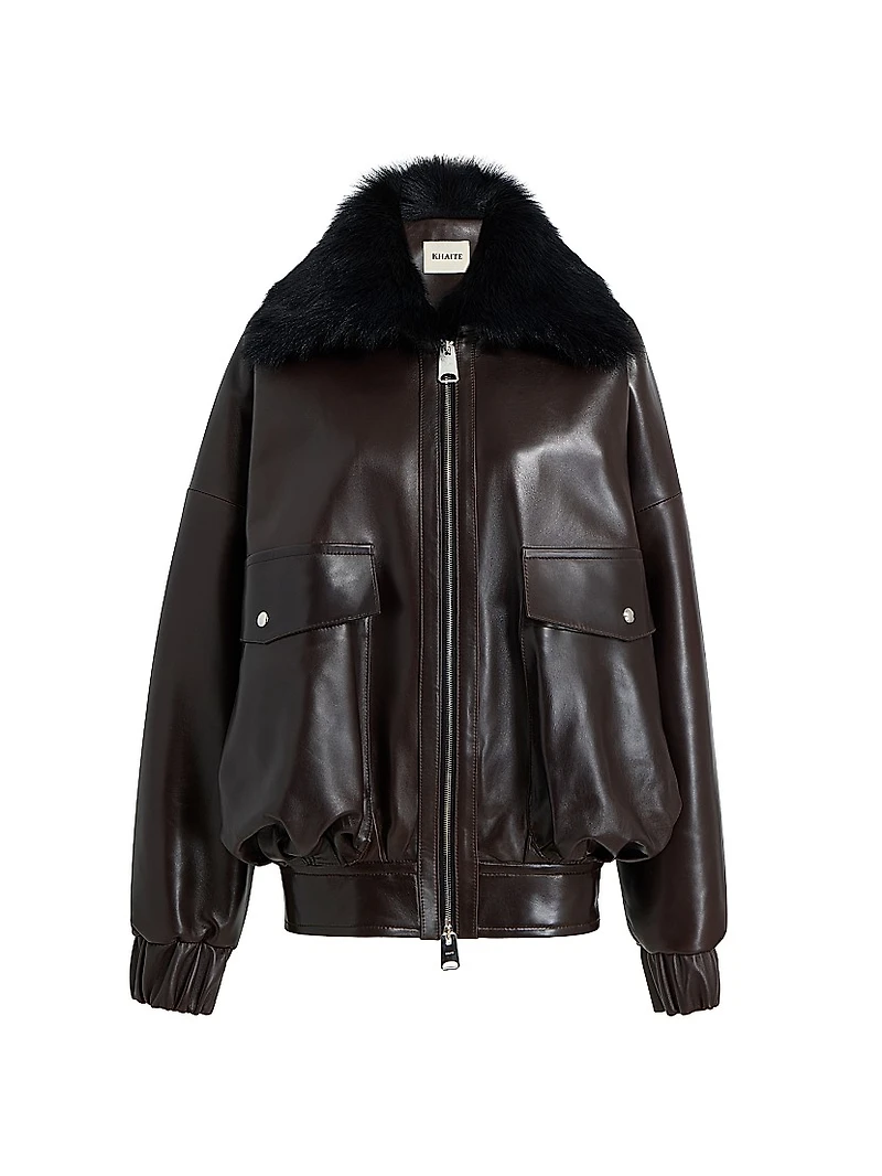 Daemon Shearling-Collar Leather Jacket