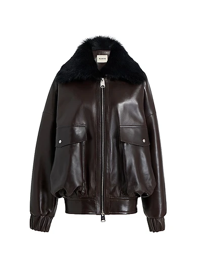Daemon Shearling-Collar Leather Jacket