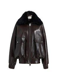 Daemon Shearling-Collar Leather Jacket