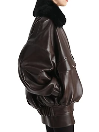 Daemon Shearling-Collar Leather Jacket