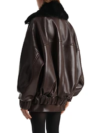 Daemon Shearling-Collar Leather Jacket