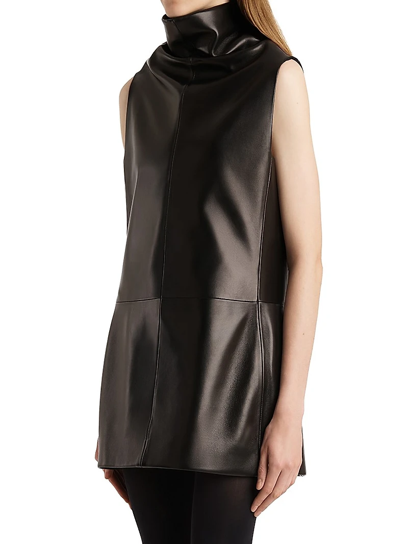 Daria Leather Sleeveless Minidress