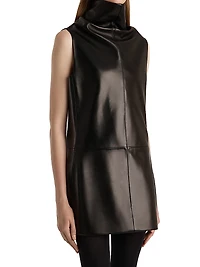 Daria Leather Sleeveless Minidress