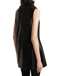 Daria Leather Sleeveless Minidress