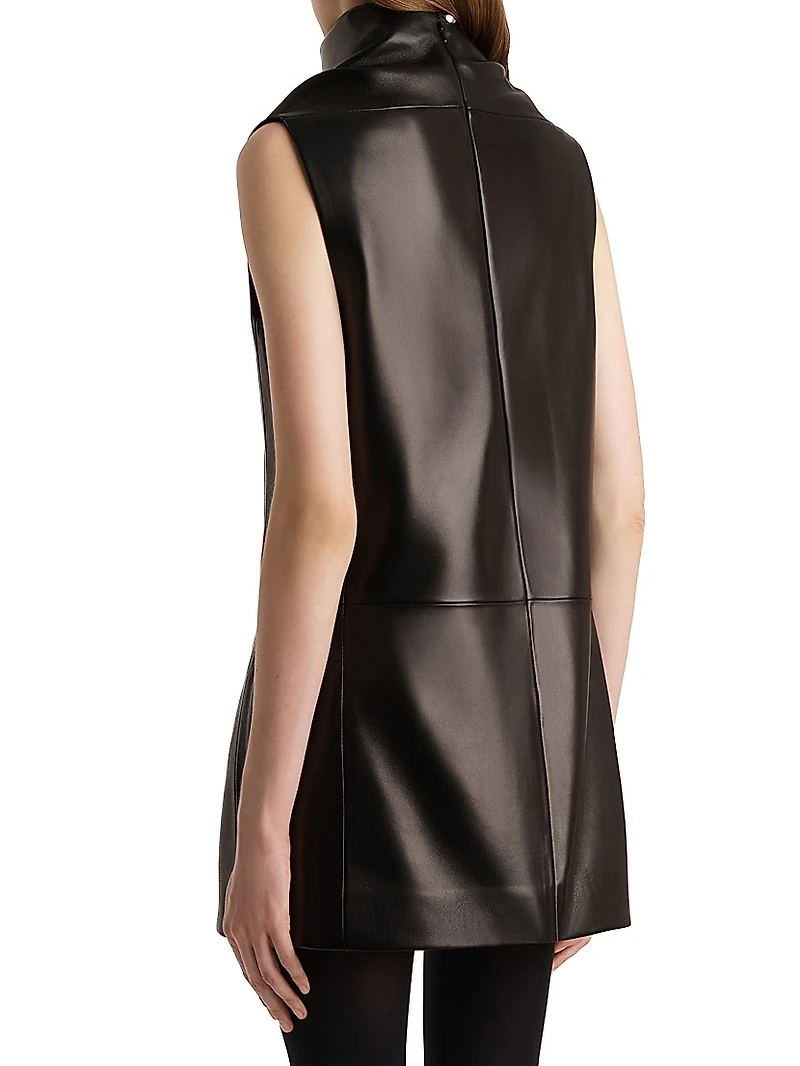 Daria Leather Sleeveless Minidress