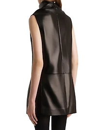 Daria Leather Sleeveless Minidress