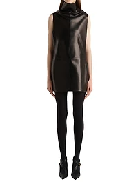Daria Leather Sleeveless Minidress