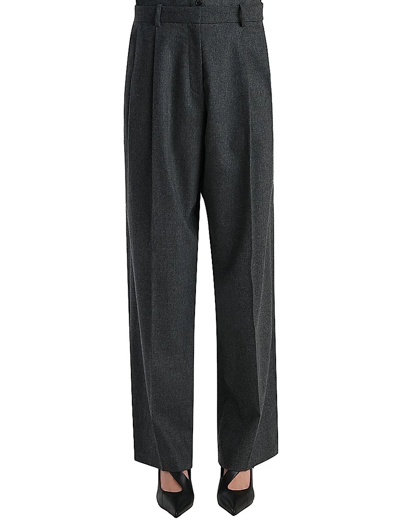August Pleated Wool Pants