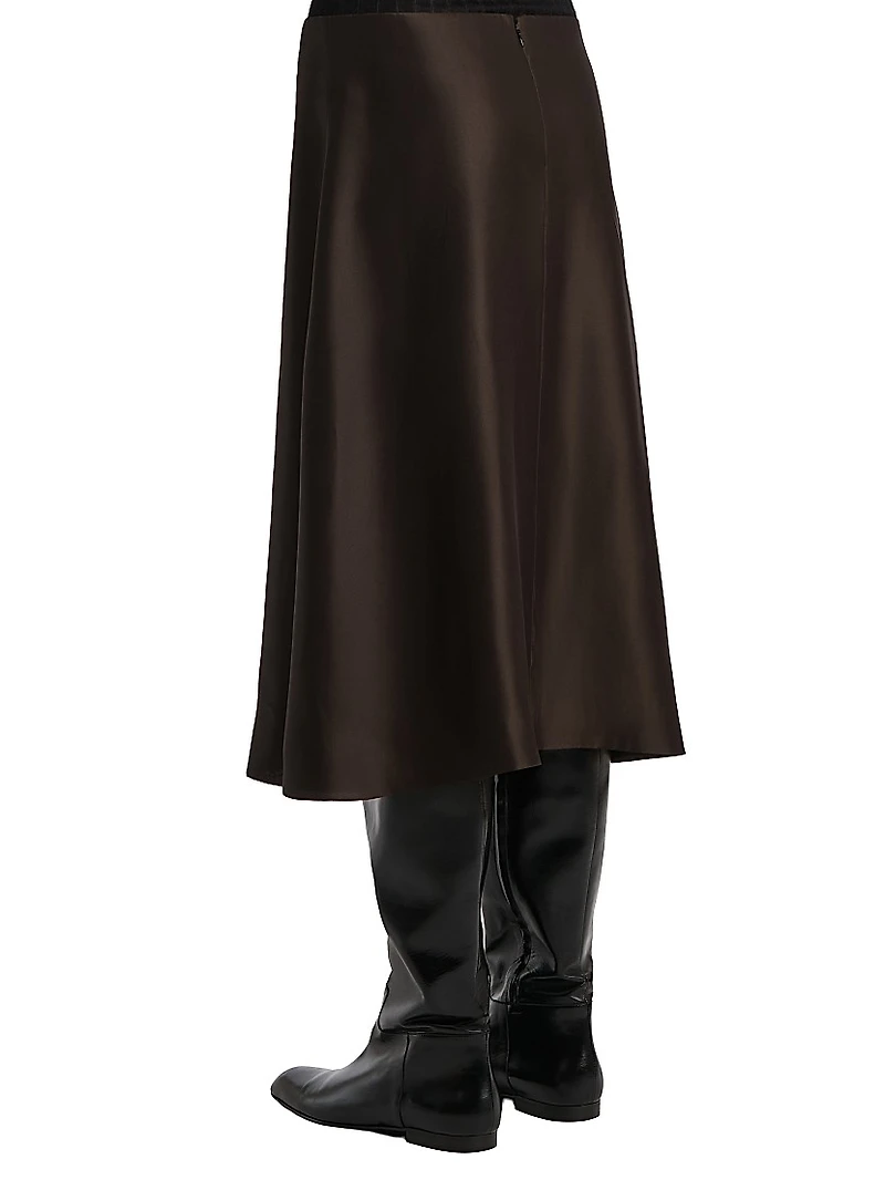 Nania Satin Midi-Skirt
