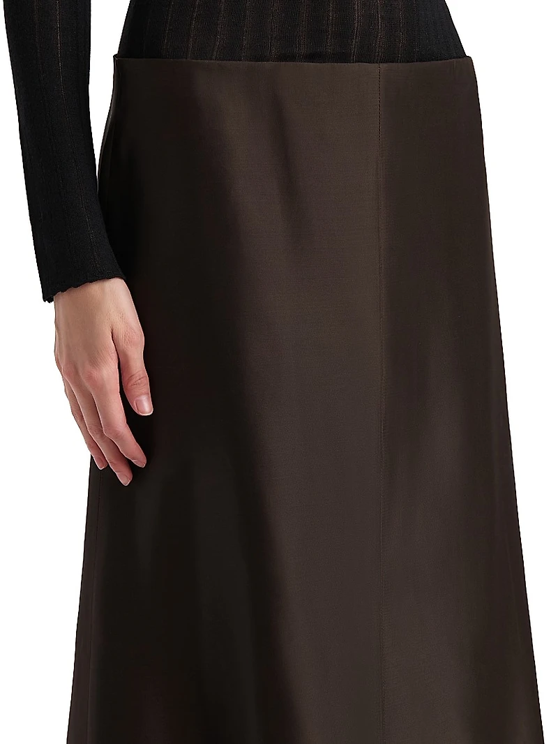 Nania Satin Midi-Skirt
