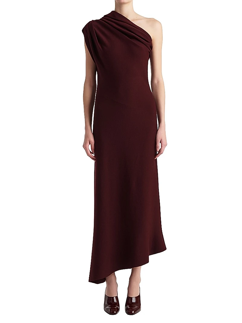 Coast Wool-Blend One-Shoulder Gown