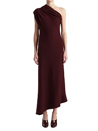 Coast Wool-Blend One-Shoulder Gown