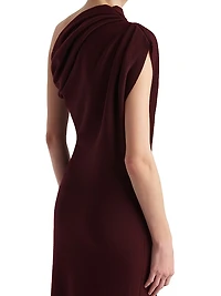 Coast Wool-Blend One-Shoulder Gown