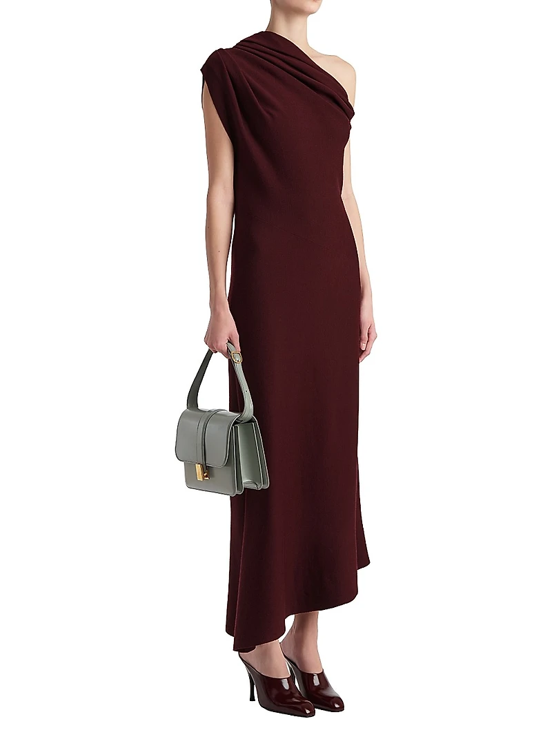 Coast Wool-Blend One-Shoulder Gown