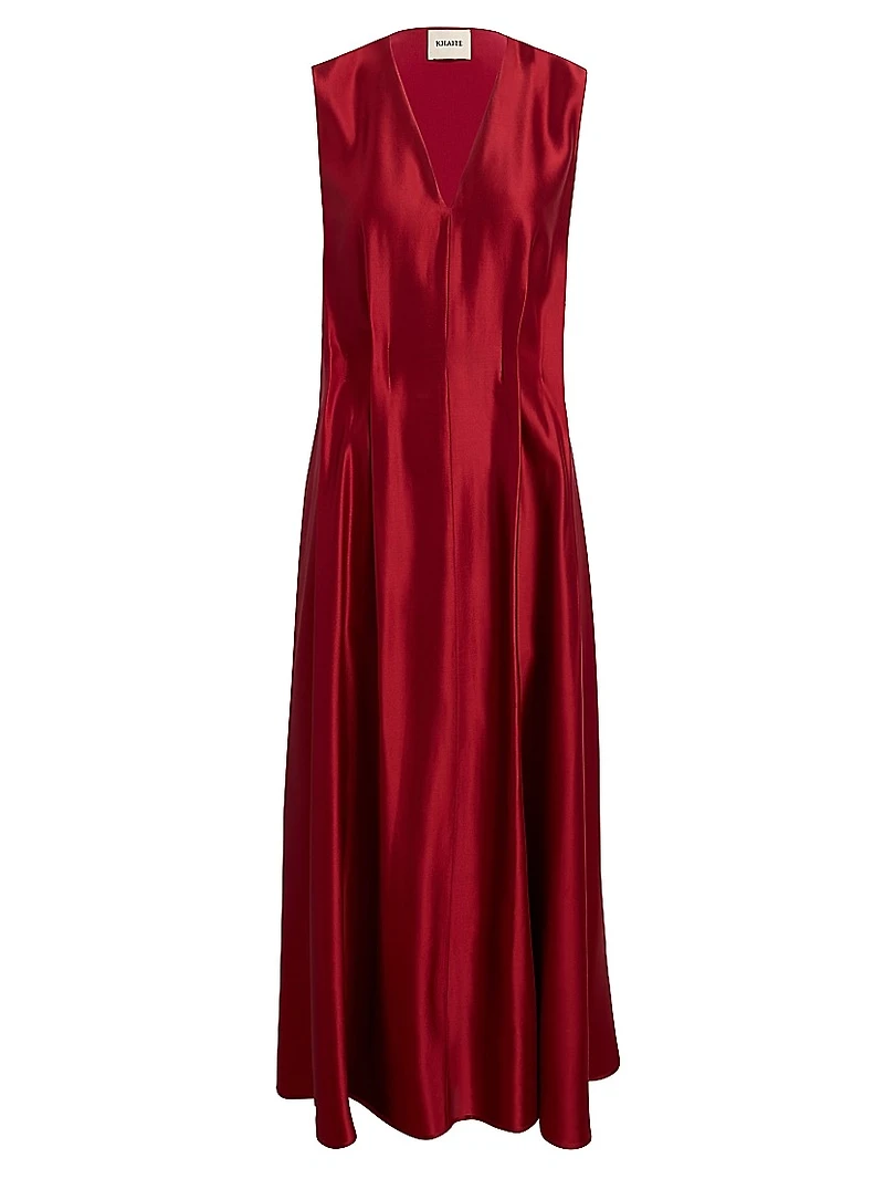 Syd Pleated-Front Sleeveless Maxi Dress