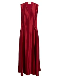 Syd Pleated-Front Sleeveless Maxi Dress