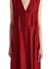 Syd Pleated-Front Sleeveless Maxi Dress