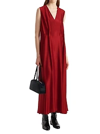 Syd Pleated-Front Sleeveless Maxi Dress