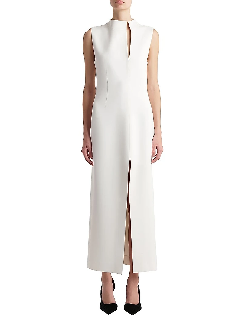 Lowen Front-Slit Sleeveless Column Gown