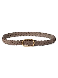 Bull Suede Braided Belt with Rounded Buckle
