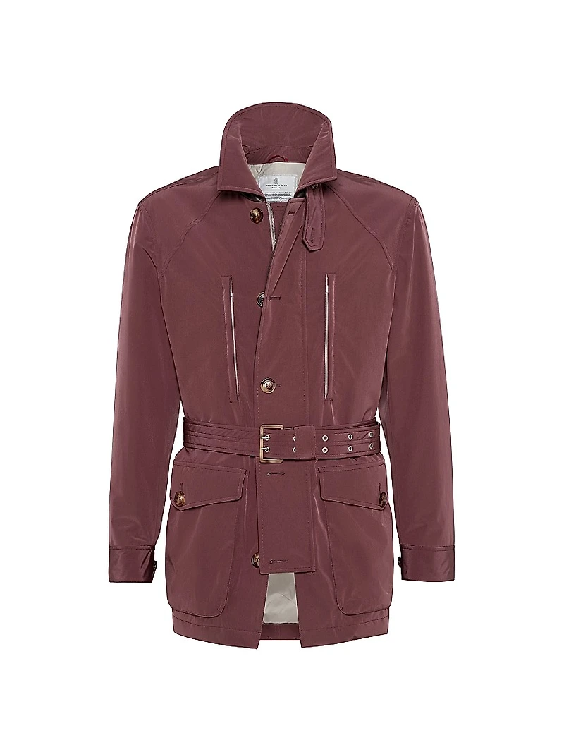 Bonded Nylon Belted Safari Jacket