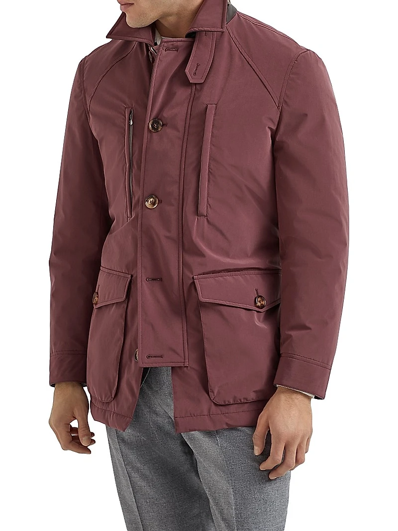 Bonded Nylon Belted Safari Jacket