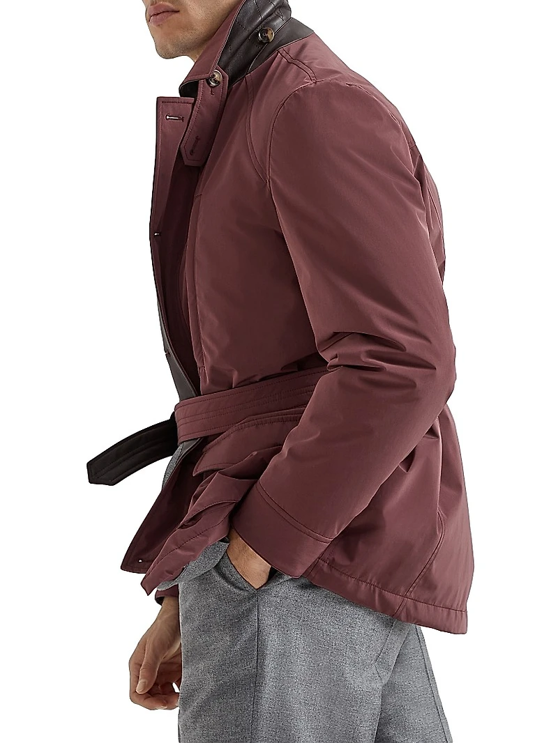 Bonded Nylon Belted Safari Jacket