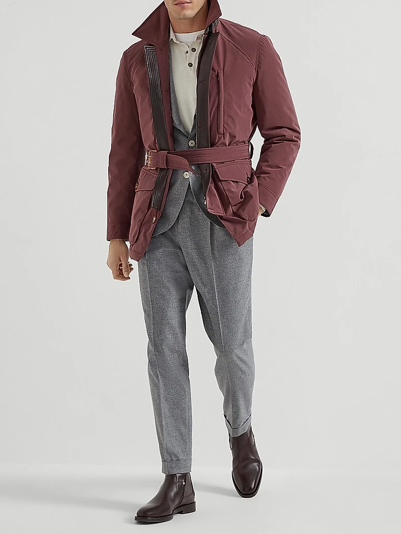 Bonded Nylon Belted Safari Jacket