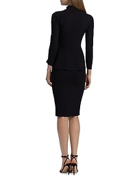 Haby Crystal-Embellished Peplum Knee-Length Dress