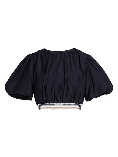 Gabriela Cotton-Silk Crop Top