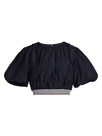 Gabriela Cotton-Silk Crop Top