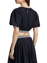 Gabriela Cotton-Silk Crop Top
