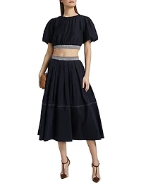 Gabriela Cotton-Silk Crop Top
