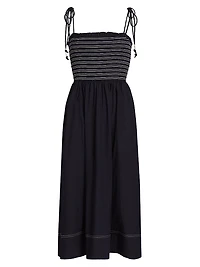 Kaela Cotton Striped Midi-Dress