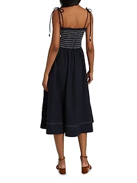 Kaela Cotton Striped Midi-Dress