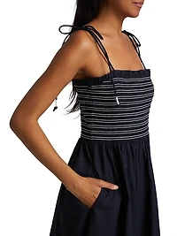 Kaela Cotton Striped Midi-Dress