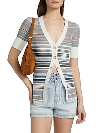 Fawne Cotton Stripe Cardigan